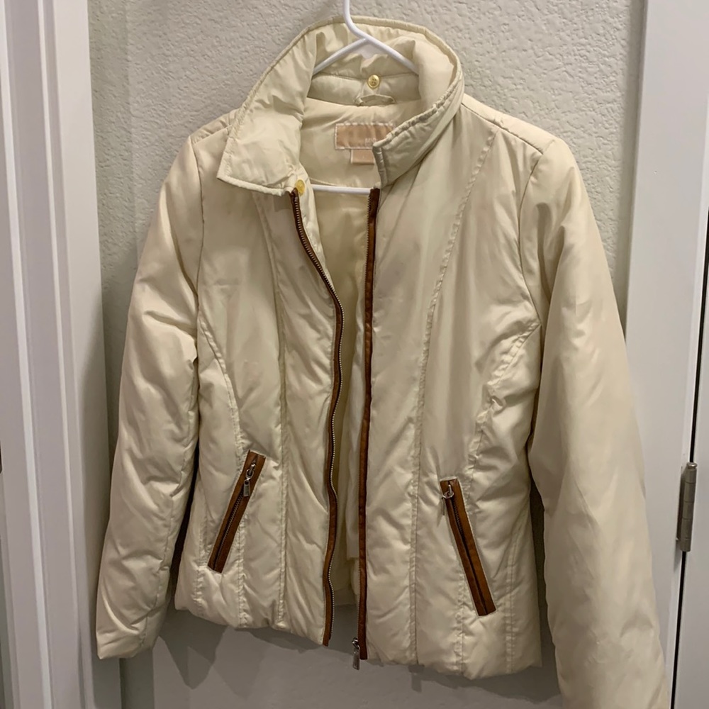 Given to Charity - Micheal Kors, puff coat, leather detailing